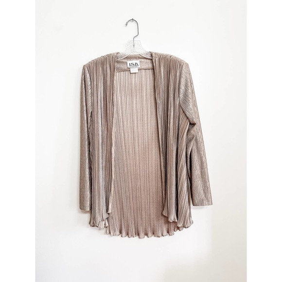 Vintage 1980s Pleated‎ Pewter Dress and Jacket Set - Picture 3 of 11